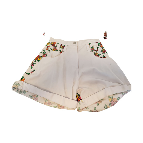 Floral 2 Piece Set Floral Sleeveless Button Top & High Waist Shorts sz 14 Girls - Picture 5 of 16